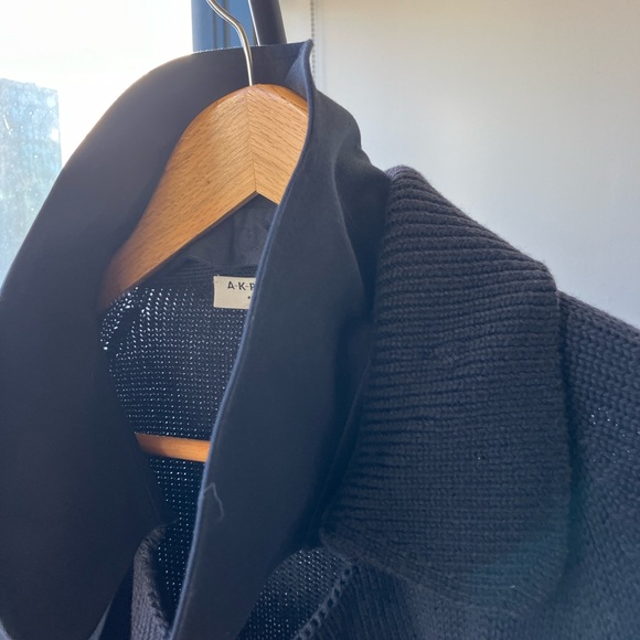 Akris Punto black blue wool cotton cardigan - Picture 5 of 7